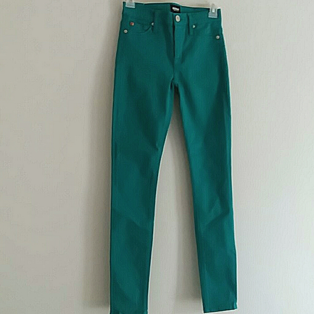 Hudson Nico Skinny Midrise Jeans Green 25 USA 2015 Euc